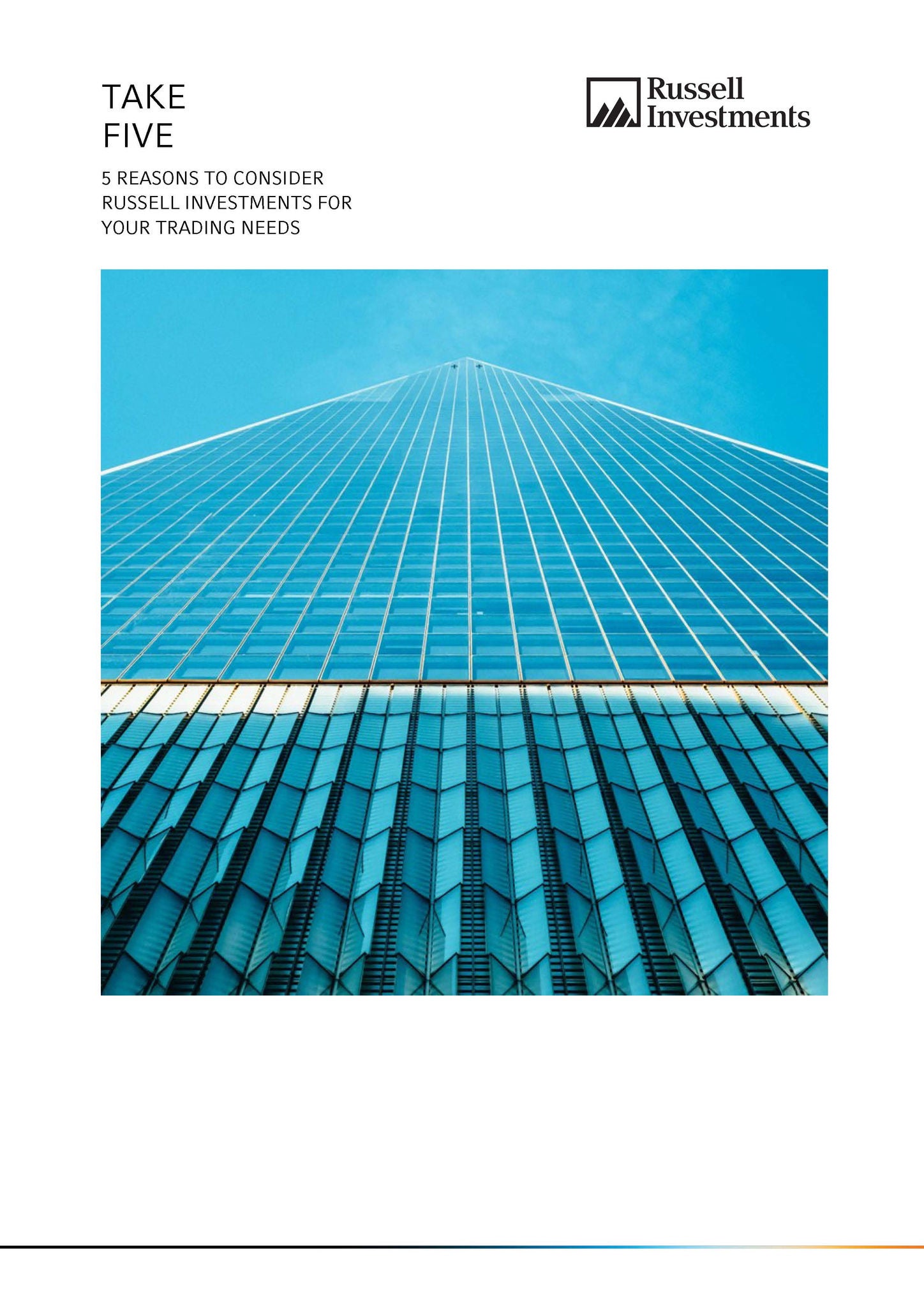 Modern skyscraper with Russell Investments text