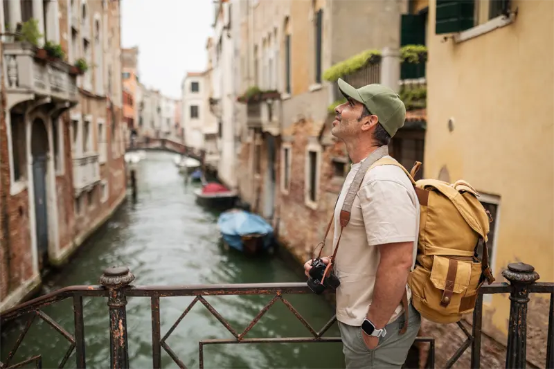 tourist man in europe
